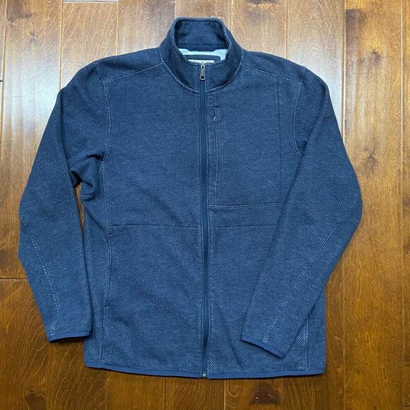 Duluth Trading Co Full Zip Navy Blue Outdoors Sweatshirt Cotton Blend Men's M - Picture 3 of 8